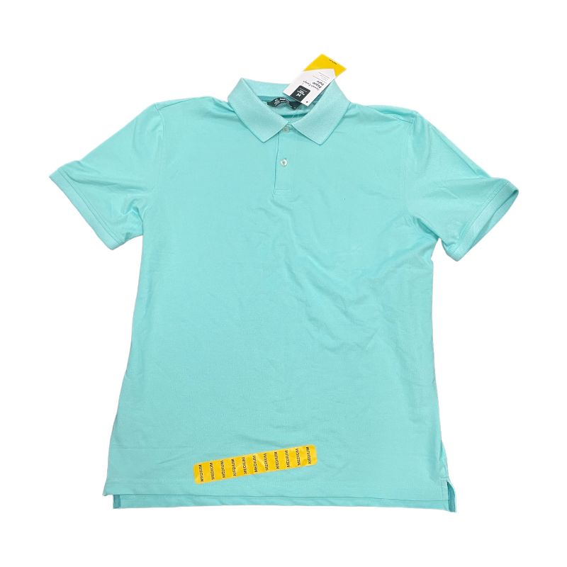 Photo 1 of **2-PIECES** Member's Mark Men's Stretch Cotton Classic Fit Pique Polo Shirt **TEAL COLOR, SIZE SMALL**