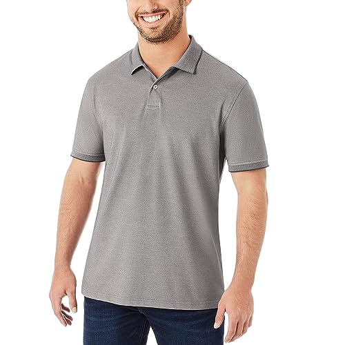 Photo 1 of **3-PIECES** Member's Mark Men's Stretch Cotton Classic Fit Pique Polo Shirt **GREY COLOR, SIZE SMALL**