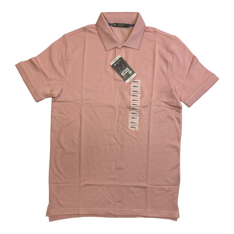 Photo 1 of **2-PIECES** Member's Mark Men's Stretch Cotton Classic Fit Pique Polo Shirt **SALMON COLOR, SIZE SMALL**
