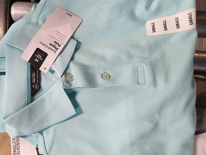 Photo 4 of **2-PIECES** Member's Mark Men's Stretch Cotton Classic Fit Pique Polo Shirt **TEAL AND SALMON COLOR, SIZE SMALL**