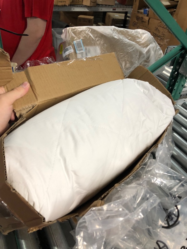 Photo 2 of * USED *  
Set of 2 White Goose Feather Bed Pillows - Medium Firm,Soft Support Surround Fill Polyester Queen Size,White Solid Queen (Pack of 2) White