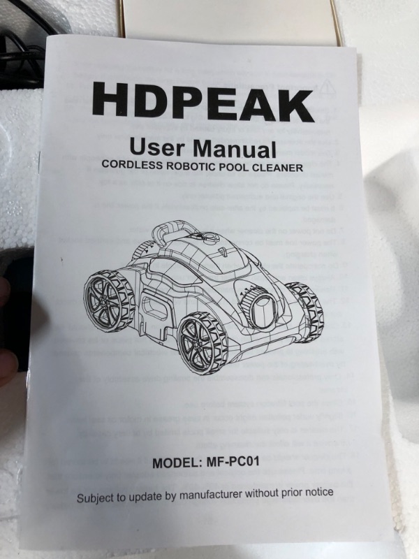 Photo 4 of * not functional * sold for parts * repair *
Cordless Robotic Pool Cleaner, HDPEAK Pool Vacuum Lasts 110 Mins, Auto-Parking, Rechargeable, 