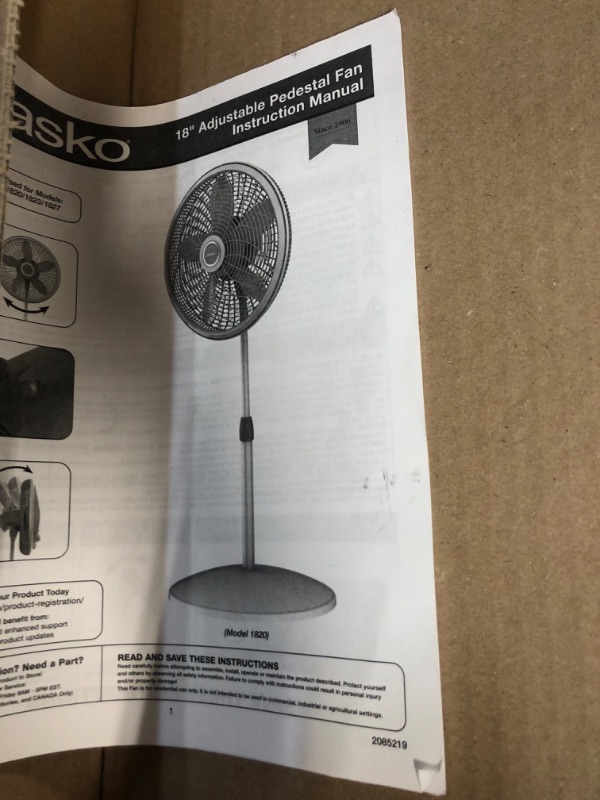 Photo 2 of **SEE NOTES**
Lasko 18" Elegance and Performance Pedestal Fan
