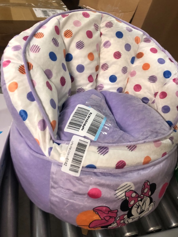 Photo 2 of **Purple is darker**
Idea Nuova Disney Minnie Mouse Purple with Polka Dots Round Bean Bag Chair for Kids, Ages 3+, Large