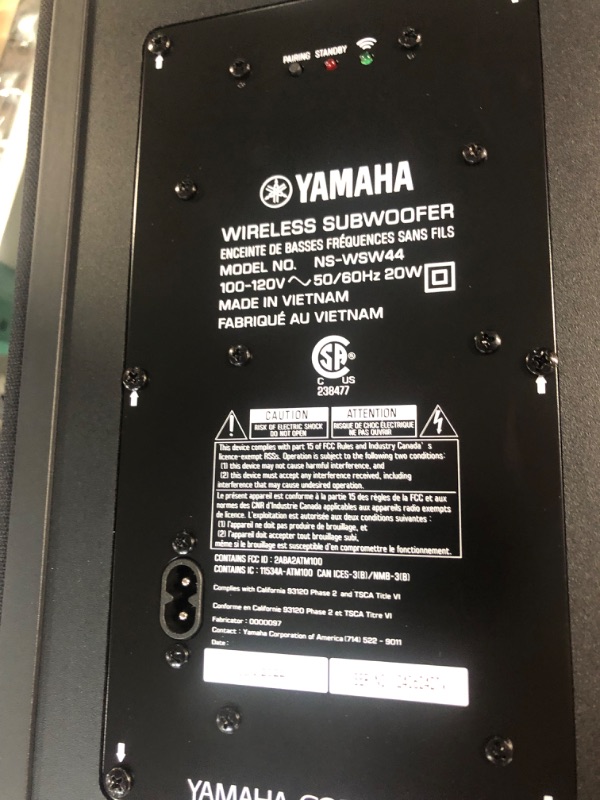 Photo 3 of **UNABLE TO FULLY TEST**
Yamaha Audio YAS-209BL Sound Bar with Wireless Subwoofer, Bluetooth, and Alexa Voice Control Built-In