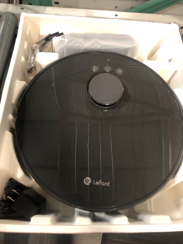 Photo 2 of **UNABLE TO TEST**
Lefant M1 Robot Vacuum and Mop Combo, Lidar Navigation, 3500Pa Suction Power, 150min Runtime, No-go Zone, Alexa/APP Control, Self-Charging Robotic Vacuum Cleaner, Ideal for Carpet, Hard Floor.Carpet Dim Gray