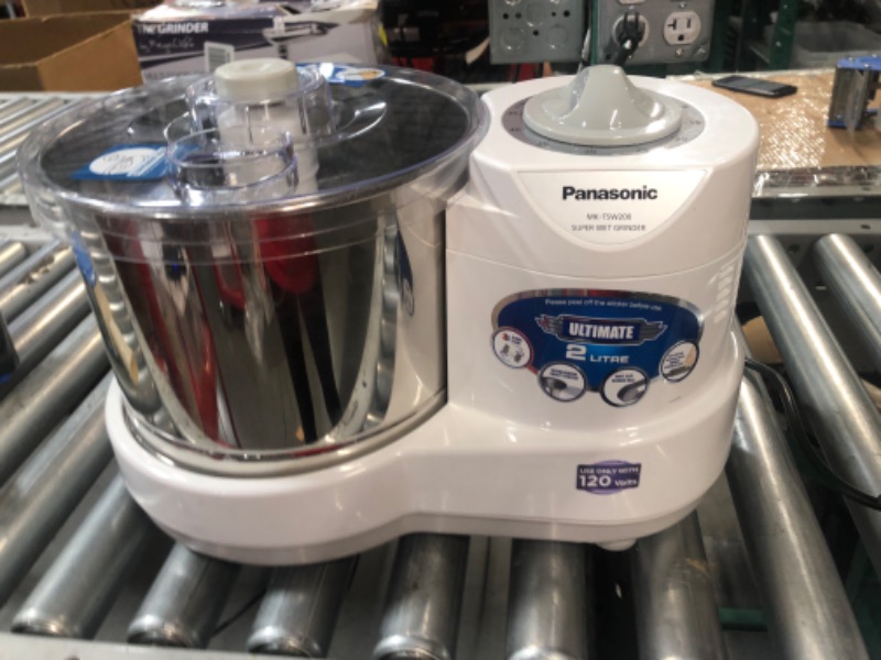 Photo 2 of **UNABLE TO TEST**
Panasonic 2 Litre Wet Grinder with Automatic Timer & Stainless steel drum| MK TSW200 W, White Color | 110-120 Volts | Suitable for USA and Canada | Dosa & Idli wet Grinder