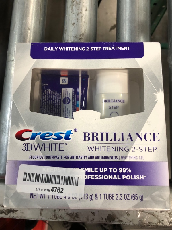 Photo 2 of Crest 3D White Brilliance 2 Step Kit, Deep Clean Toothpaste (4oz) + Teeth Whitening Gel (2.3oz)