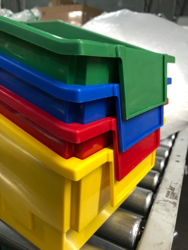 Photo 1 of Really Good Stuff - 161983 Large Plastic Labeled Book and Organizer Bin for Classroom or Home Use – Sturdy Plastic Book Bins in Fun Primary Colors – (Set of 4)