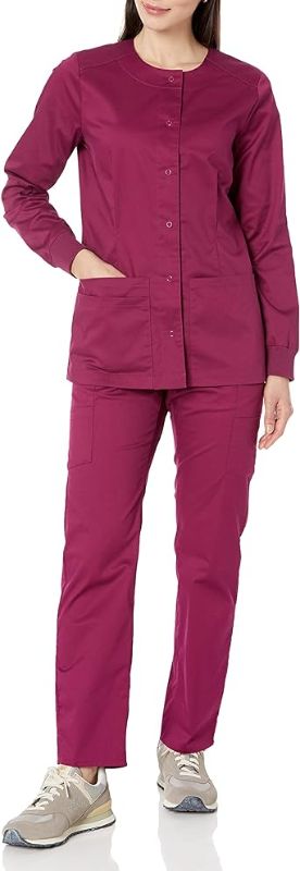 Photo 2 of 3 PACK - Amazon Essentials Women's Scrub Snap Jacket (Size XL, M, S)
