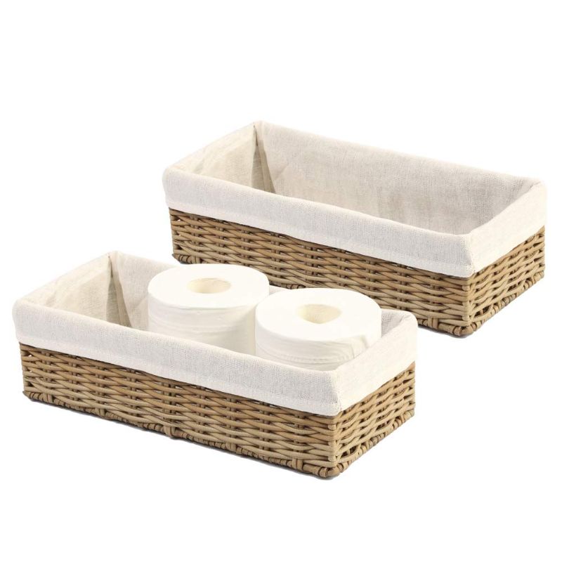 Photo 1 of **STOCK PHOTO JUST FOR REFERENCE**
HOSROOME Bathroom Wicker Baskets for Organizing Toilet Paper Basket Storage Basket for Toilet Tank Top Decorative Basket for Closet, Bedroom, Bathroom, Entryway, Office(Set of 2,Beige)
