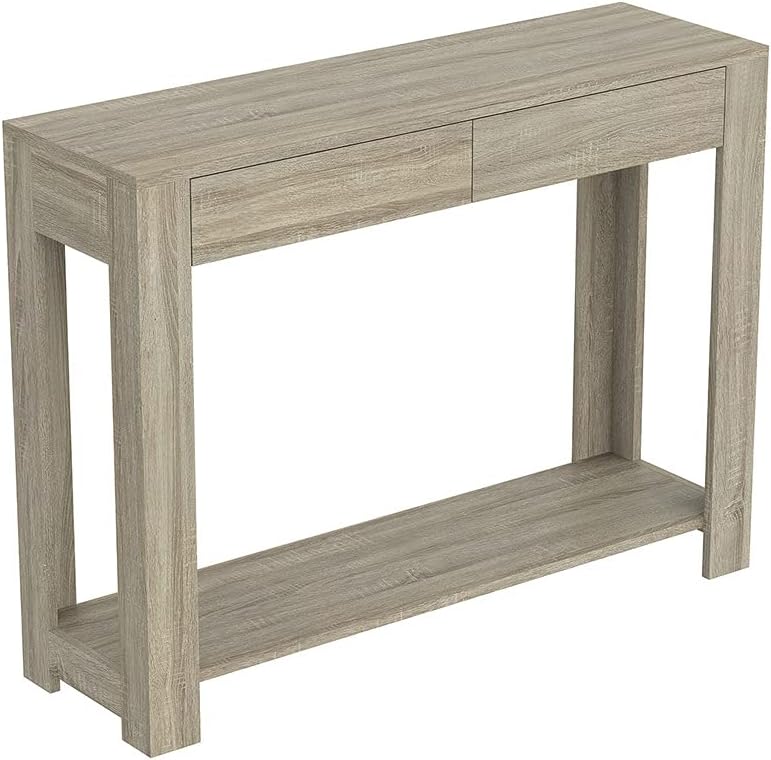 Photo 1 of **SEE NOTES**
Safdie & Co. - Dark Taupe Console Table with Shelf, Rectangle Hallway Table with Drawers, Use As Doorway Table, Hallway Desk, or Accent Furniture for Decorating Foyer, 40 x 12 x 30 Inches
