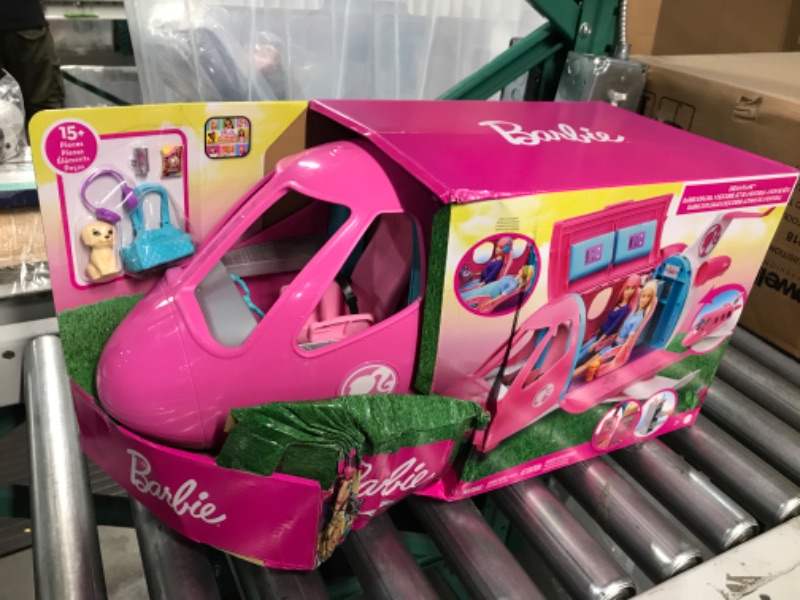 Photo 2 of Barbie Dreamplane Airplane Toys Playset with 15+ Accessories Including Puppy, Snack Cart, Reclining Seats and More Standard