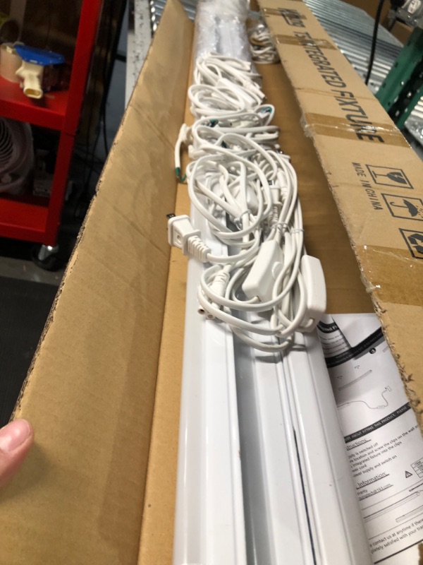 Photo 1 of (Pack of 8) Kihung LED Shop Light 4FT, 20W 2200lm 6500K (Super Bright White), T5 Integrated Fixture with Linkable Shop Light, Corded Electric