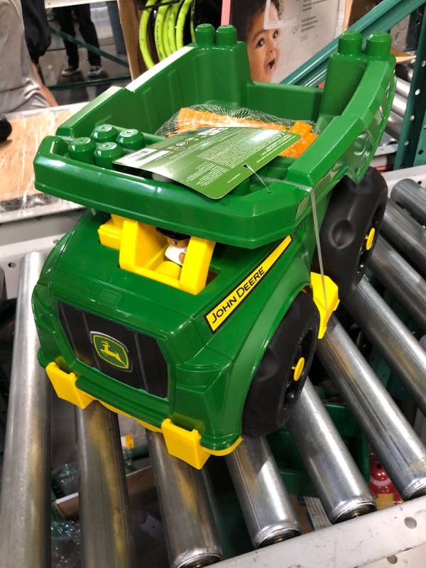 Photo 3 of ?MEGA John Deere Dump Truck Building Set With A Working Loading Bin, 23 Big Building Blocks And 1 Block Buddies Figure