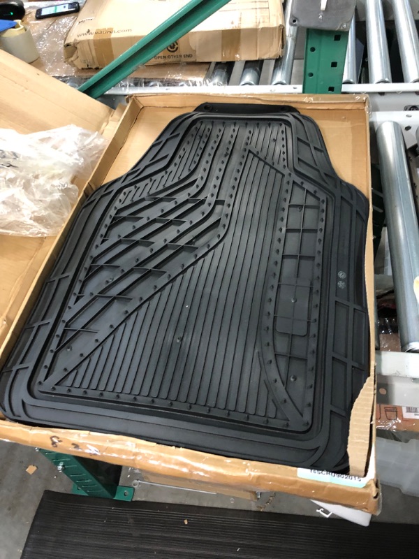 Photo 1 of Dickies 4-Piece All-Weather Floor Mats, Heavy-Duty Rubber Liners, Universal Trim-to-Fit Custom Auto Mats, Anti-Slip Design