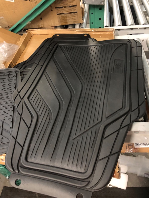 Photo 4 of Dickies 4-Piece All-Weather Floor Mats, Heavy-Duty Rubber Liners, Universal Trim-to-Fit Custom Auto Mats, Anti-Slip Design