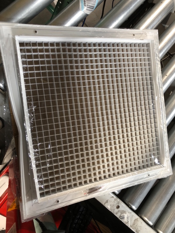 Photo 2 of 14" x 14" Cube Core Eggcrate Return Air Grille - Aluminum Rust Proof - HVAC Vent Duct Cover - White [Outer Dimensions: 15.75 X 15.75]