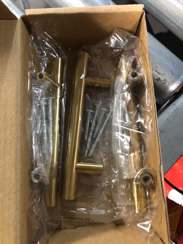 Photo 3 of ***STOCK PHOTO REFERENCE ONLY** *goldenwarm 10 Pack Gold Cabinet Pulls Square Kitchen Hardware Handles - LSJ12GD160 Brushed Brass Pulls for Cabinets Closet Square Cupboard Bathroom Desk Door Knobs 6-1/4in(160mm) Hole Centers 10 6-1/4in hole centers