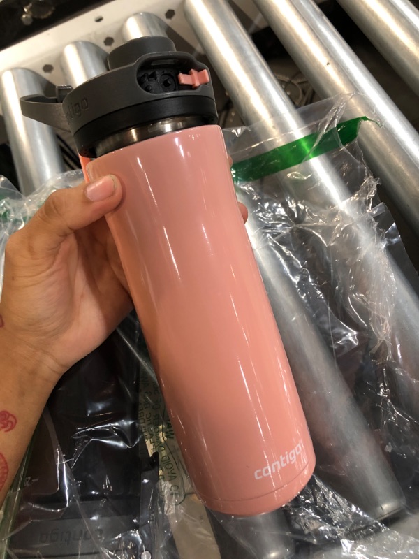 Photo 2 of *STOCK PHOTO REFERENCE ONLY, PINK** 
Contigo Cortland Chill 2.0 Stainless Steel Vacuum-Insulated Water Bottle with Spill-Proof Lid, Keeps Drinks Hot or Cold for Hours with Interchangeable Lid, 24oz, Blueberry 24oz Blueberry