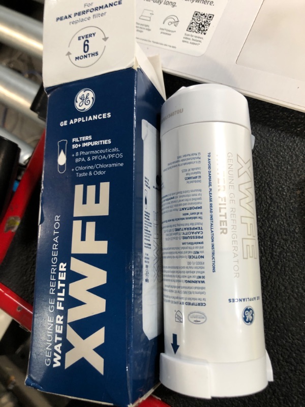 Photo 2 of *USED* GE XWFE Refrigerator Water Filter | Certified to Reduce Lead, Sulfur, and 50+ Other Impurities | Replace Every 6 Months for Best Results | Pack of 1