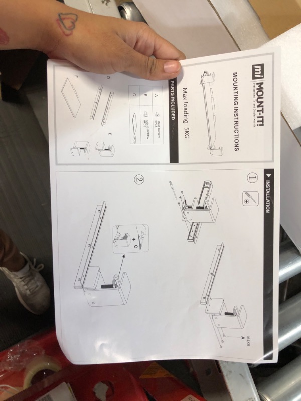 Photo 2 of Mount-It! Clamp Keyboard Tray - Ergonomic Under Desk Pull Out Keyboard and Mouse Platform with No-Drill Easy Installation - Slides Under Desk Increase Desk Space - 27 Inch Wide