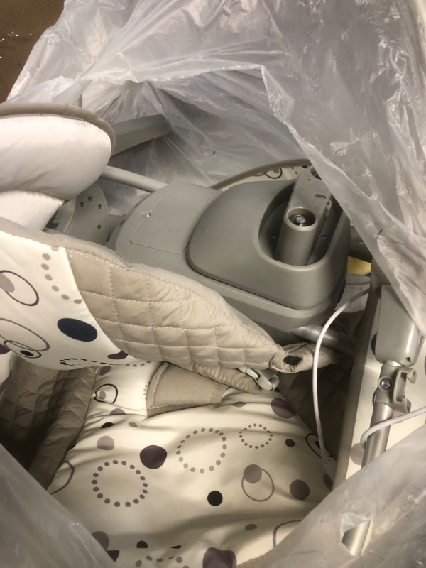 Photo 2 of **NOT TESTED** kmaier Electric Baby Swing for Infants, Baby Rocker for Infants with 3 Speeds, 8 Lullabies, AC Adapter & Battery Operated, Indoor & Outdoor Use, Remote Control