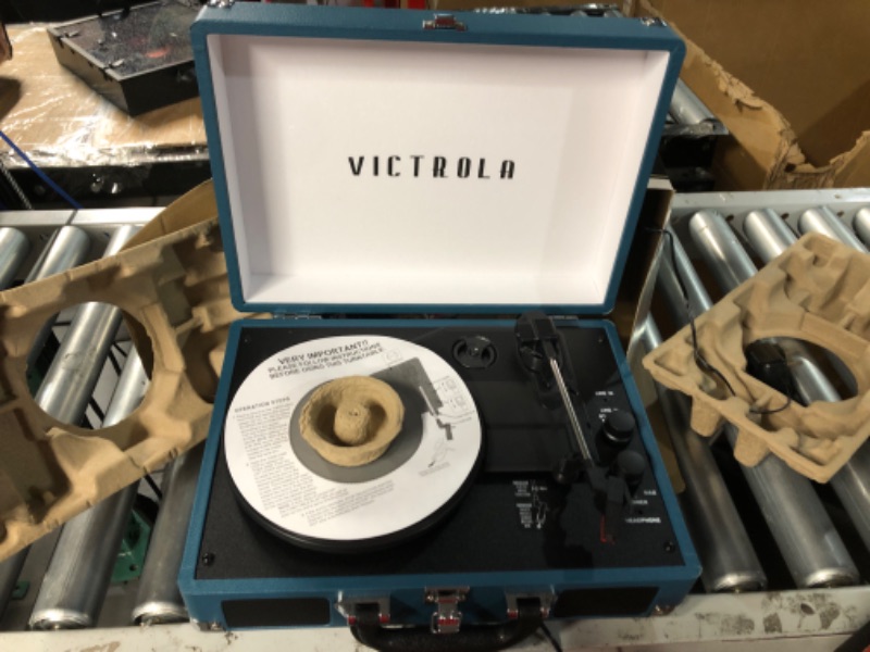 Photo 1 of **NOT TESTED, STOCK PHOTO REFERENCE ONLY**
Victrola Journey+ Bluetooth Suitcase Record Player, Turquoise (VSC-400SB-TRQ-SDF) Turquoise Record Player