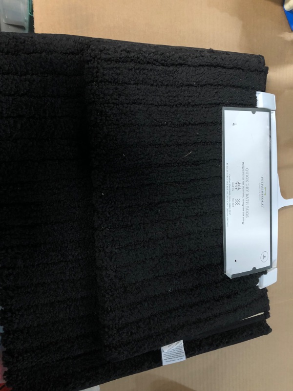 Photo 3 of 2pk Quick Dry Bath Rug Set - BLACK