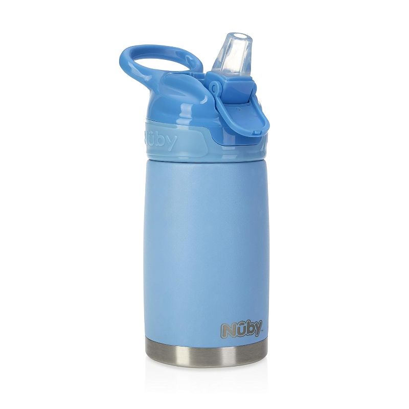 Photo 1 of Nuby Thirsty Kids No Spill Flip-It Reflex Stainless Steel Travel Water Bottle