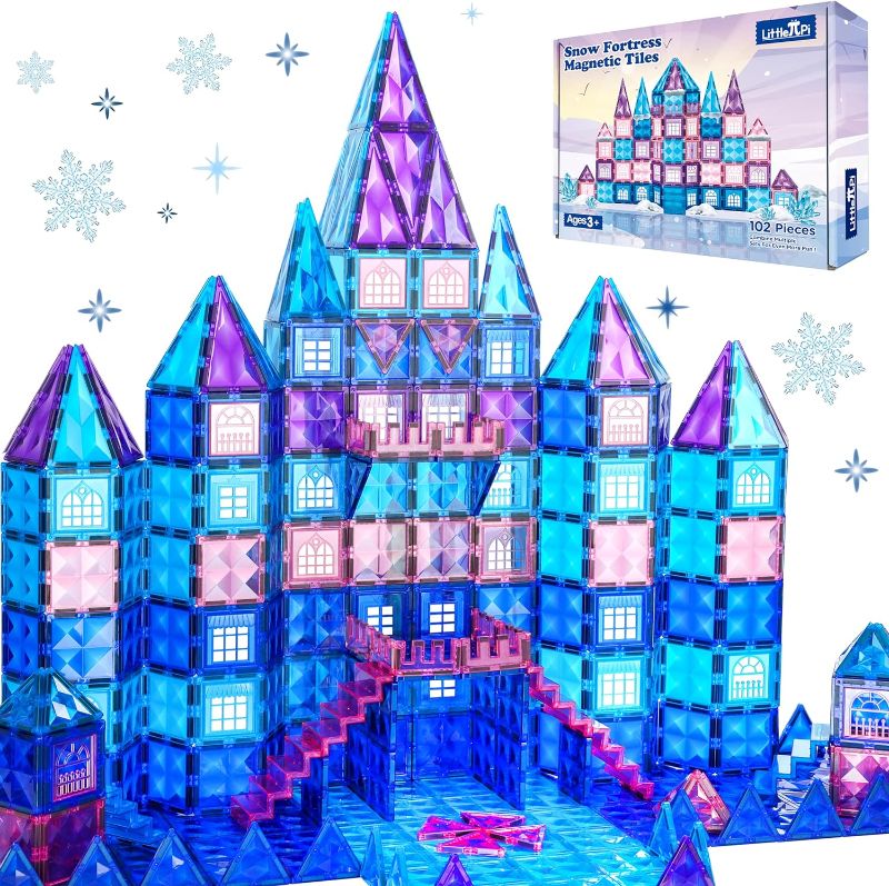 Photo 1 of 102pcs Frozen Princess Castle Magnetic Tiles Building Blocks