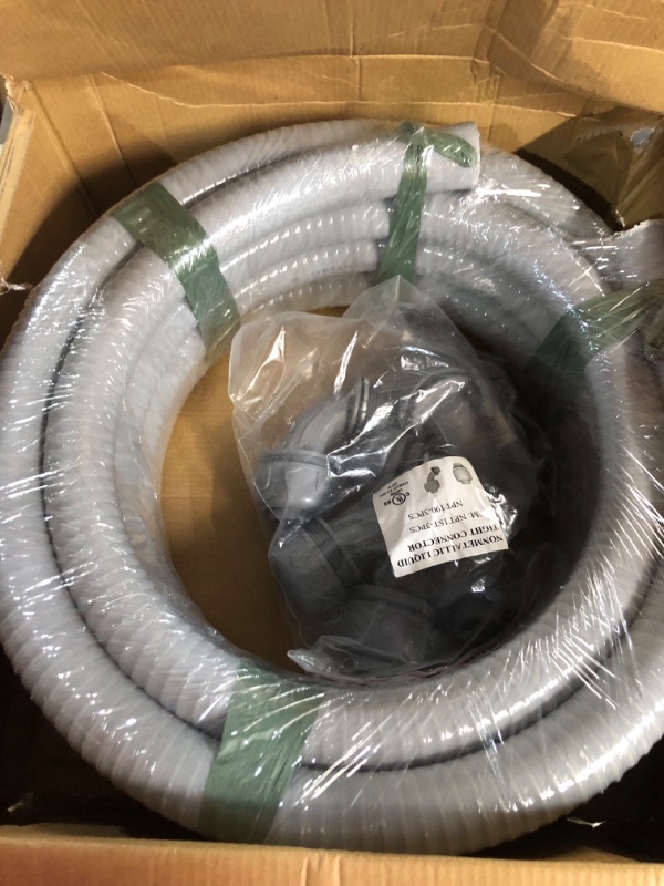 Photo 4 of (1 inch Dia * 25 Feet) Yariwiz Flexible Electrical Conduit Liquid Tight PVC Conduit Kit, Metallic Grey 