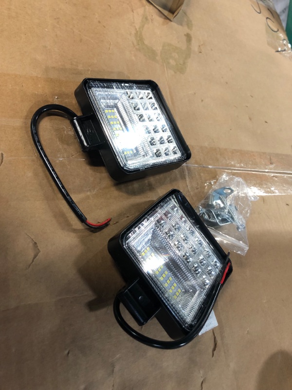 Photo 2 of LED Light Pods,2PCS 4Inch 126w 12000LM Square LED Light Bar Spot & Flood Combo Beam 