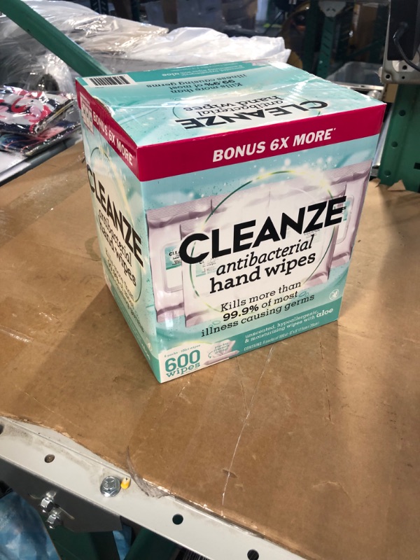 Photo 3 of Cleanze Antibacterial Hand Sanitizing Wipes | Hand Wipe Packets, 6 Packs - 100 Ct Hand Wipes, Unscented Disinfecting 