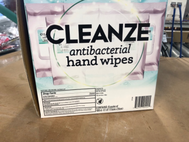 Photo 2 of Cleanze Antibacterial Hand Sanitizing Wipes | Hand Wipe Packets, 6 Packs - 100 Ct Hand Wipes, Unscented Disinfecting 