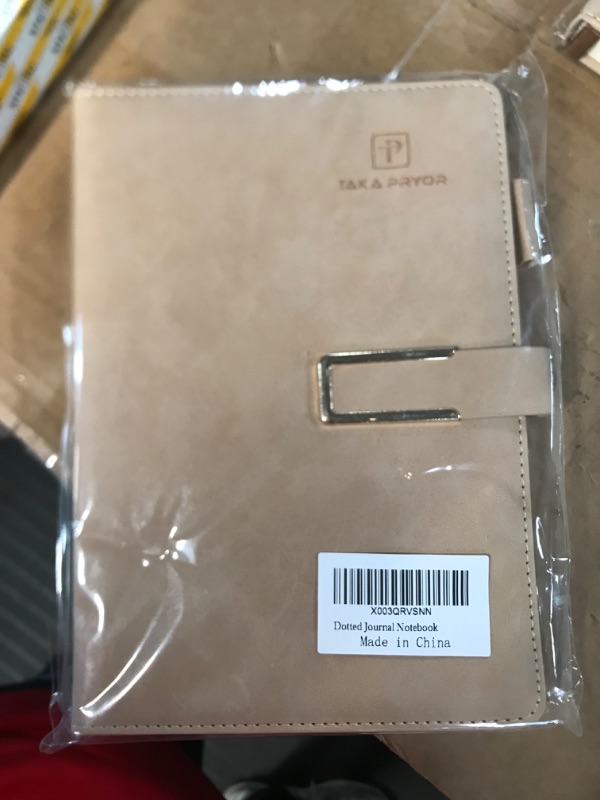Photo 1 of TAKA PRYOR Bullet Dotted Journal Notebook with Pen Holder 200 Pages Dot Grid Journals for Woman Men 5.7'' × 8.3'' - Gifts Khaki