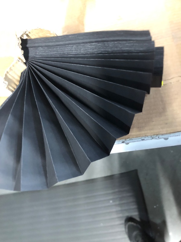 Photo 3 of  Blackout Pleated Paper Shade Black, 36 in x 72 in, 6 Pack