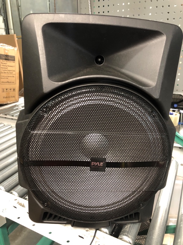 Photo 2 of (FOP PARTS) Pyle Wireless Portable PA Speaker System -1200W High - USB MP3 AUX 3.5mm Input, Flashing Party Light & FM Radio -PPHP1544B
