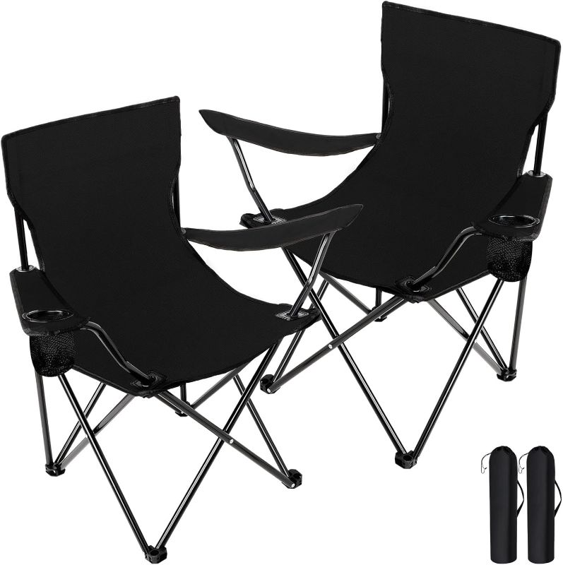 Photo 1 of  Folding Camping Chairs with Carrying Bag Portable for kids (black) 13' x 13'