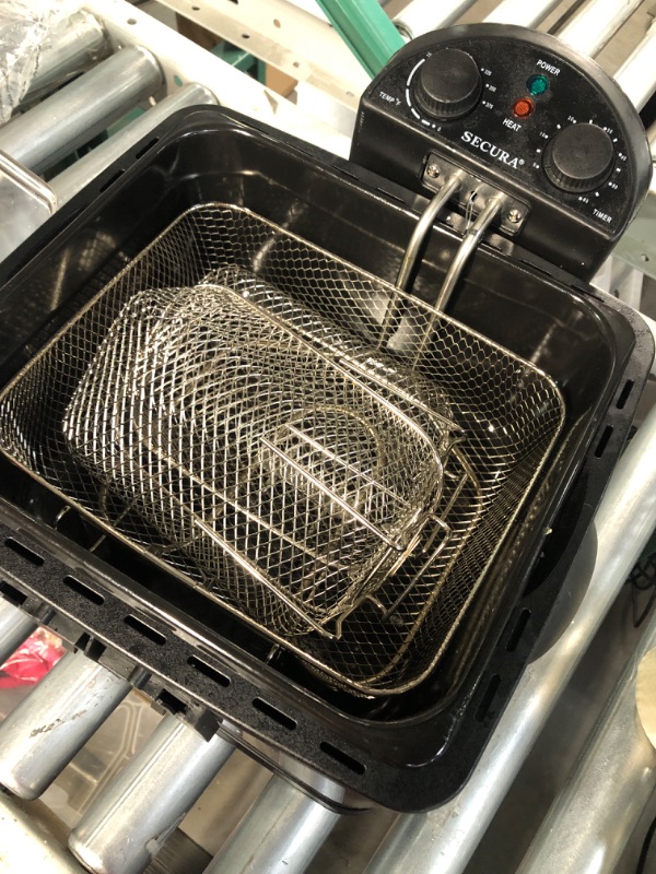 Photo 2 of ***NONFUNCTIONAL - SEE NOTES***
Secura 1700-Watt Stainless-Steel Triple Basket Electric Deep Fryer with Timer