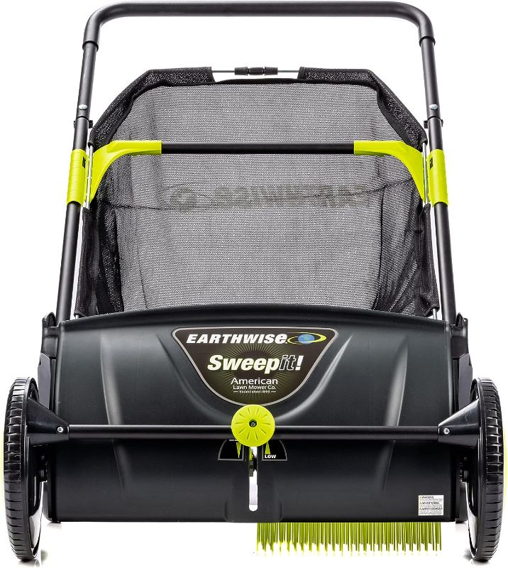 Photo 2 of Earthwise LSW70021 21-Inch Leaf & Grass Push Lawn Sweeper, Width, Black
