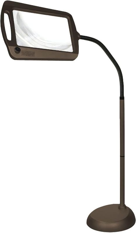 Photo 1 of daylight 24 402039-BRNZ Full Page 8 x 10 Inch LED Illuminated Floor, Bronze Magnifier Lamp
