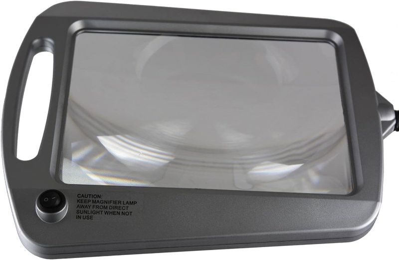 Photo 3 of daylight 24 402039-BRNZ Full Page 8 x 10 Inch LED Illuminated Floor, Bronze Magnifier Lamp
