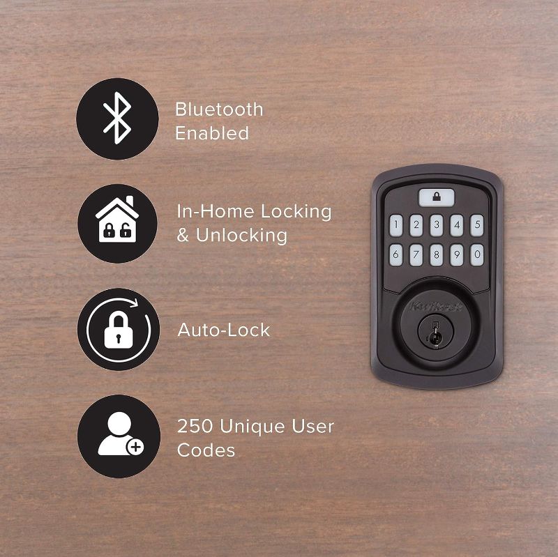 Photo 3 of Kwikset 99420-003 Aura Bluetooth Programmable Keypad Door Lock Deadbolt Featuring SmartKey Security, Iron Black
