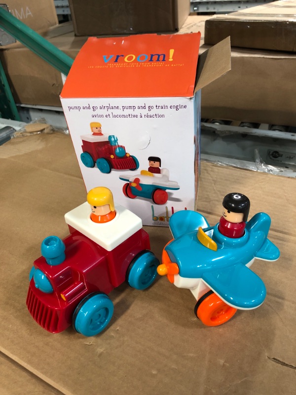 Photo 3 of Battat – Push and Go Vehicles – Friction Powered Pull-back Cars for Kids 18 Months + (Plane + Train Combo) Plane+Train Combo