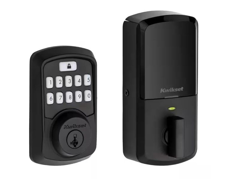 Photo 1 of Aura Matte Black Single Cylinder Electronic Bluetooth Keypad Smart Lock Deadbolt featuring Smart Key Security
