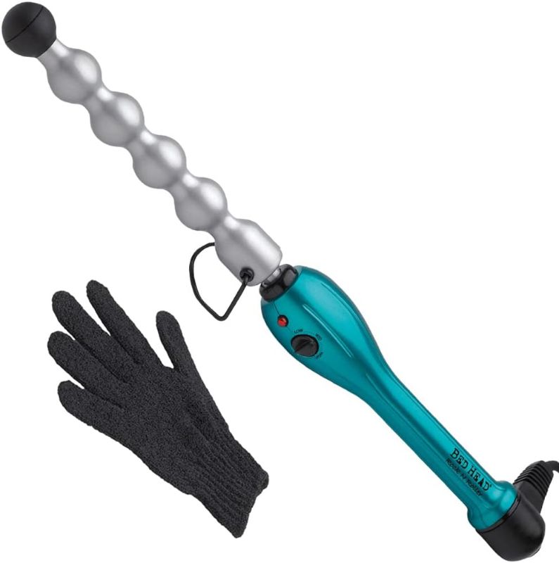 Photo 1 of Bed Head Rock N Roller Clamp Free 2-in-1 Curling Wand | Round Barrel for Tousled Waves
