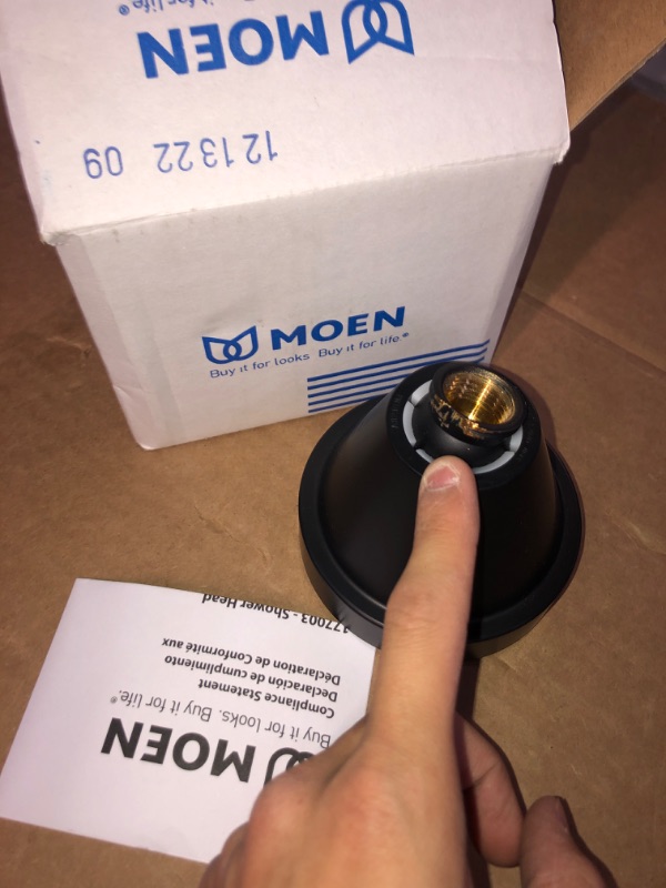 Photo 2 of ***DAMAGED - SEE PICTURES***
Moen 6399BL Align One-Function Fixed Showerhead, Matte Black