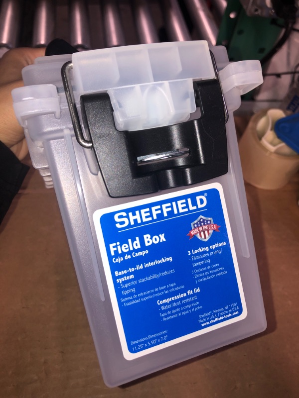 Photo 1 of Sheffield 12635 Translucent Field Box, Pistol, Rifle, or Shotgun Ammo Storage Box, Tamper-Proof Locking Ammo Can, Water Resistant, Made in The U.S.A. Translucent Plain