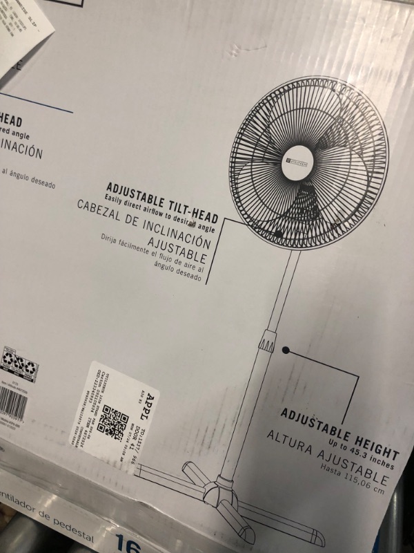 Photo 4 of *SEE NOTES* NEW Utilitech 16-in 3-Speed Indoor White Oscillating Pedestal Fan SP8-6RR